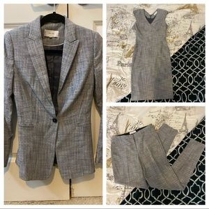 REISS Skirt Blazer Dress Pants Suit Set 4 Piece Career  Women's Size US 0-2 Gray